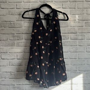 American Eagle Floral Halter Romper